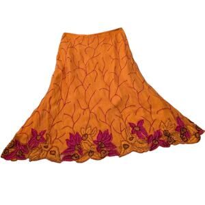 Aftershock Beaded Vintage Embroidered Silk Skirt